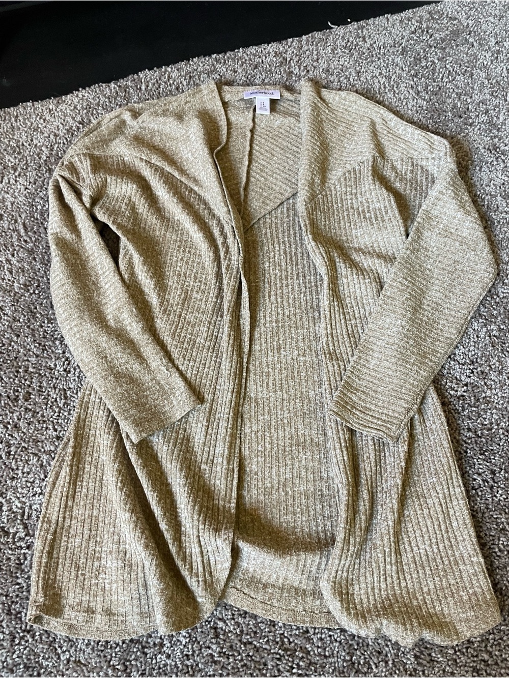 Open-Front Ribbed Cardigan Sweater - Motherhood brand